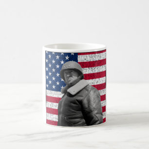 General Patton und die amerikanische Flagge Tasse