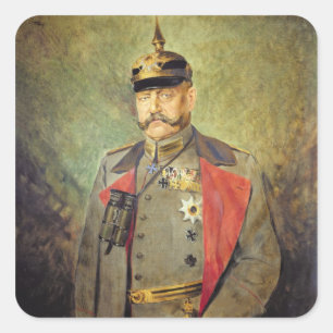 General Paul von Hindenburg, c.1916 Quadratischer Aufkleber