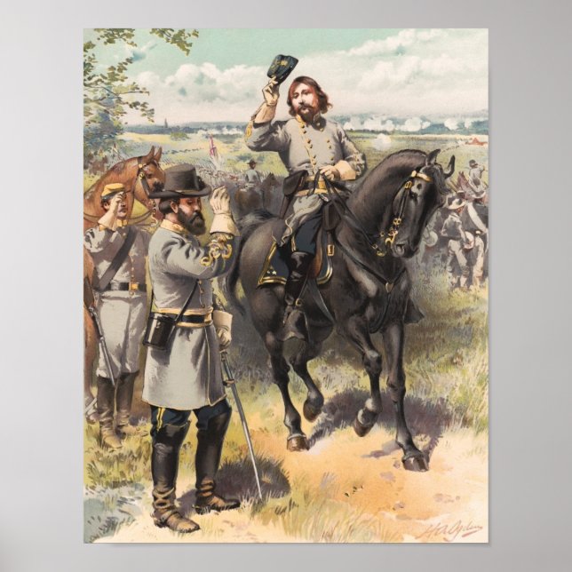 General Pickett, der den Befehl zur Anklage ergrei Poster (Vorne)