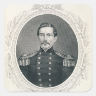 General Pierre Gustave Toutant Beauregard Quadratischer Aufkleber