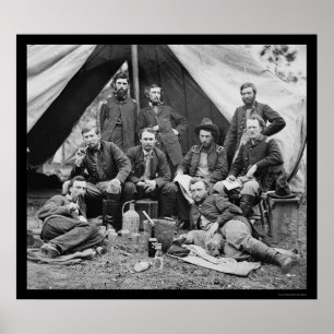 General Porters Staff mit George Custer 1862 Poster