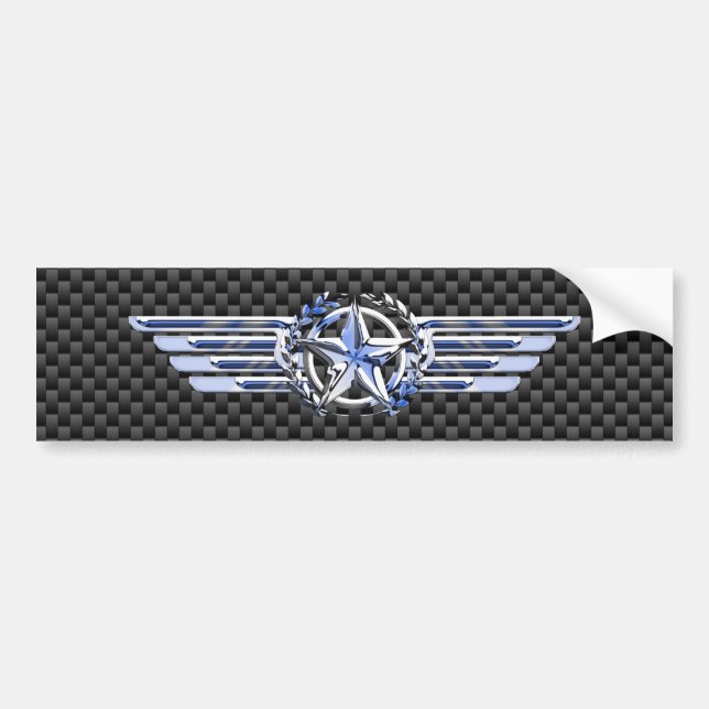 General Private Air Pilot Chrome like Star Wings Autoaufkleber (Vorne)