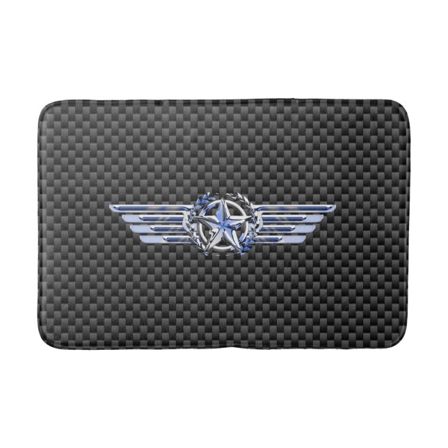 General Private Air Pilot Chrome like Star Wings Badematte (Vorderseite)