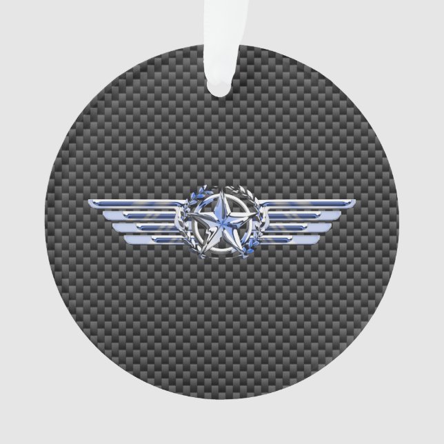General Private Air Pilot Chrome like Star Wings Ornament (Vorderseite)