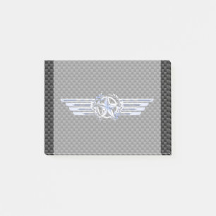 General Private Air Pilot Chrome like Star Wings Post-it Klebezettel