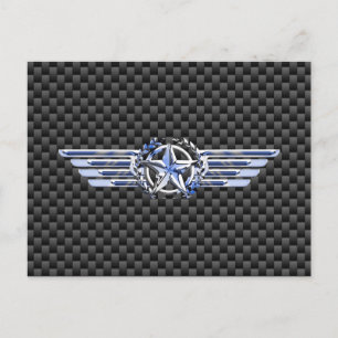 General Private Air Pilot Chrome like Star Wings Postkarte