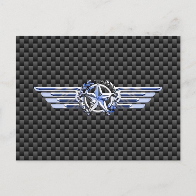General Private Air Pilot Chrome like Star Wings Postkarte (Vorderseite)