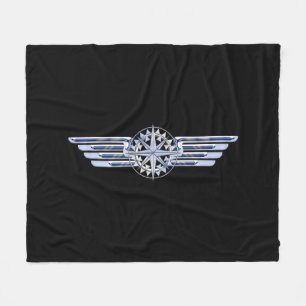 General Private Air Pilot Chrome wie Wings Black Fleecedecke