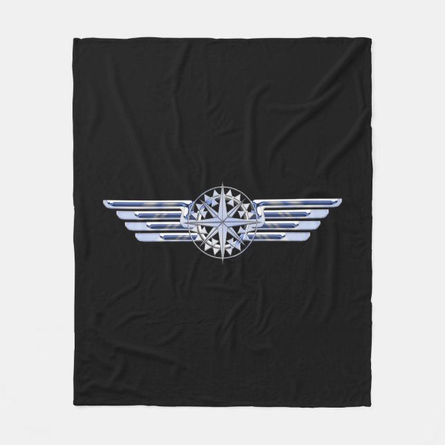 General Private Air Pilot Chrome wie Wings Black Fleecedecke (Vorderseite)