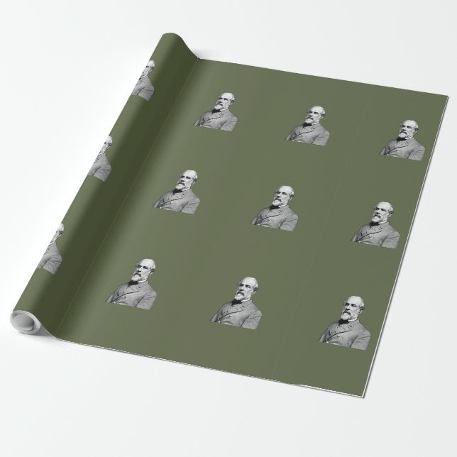 General ⚔️🎩 Robert E. Lee Armee Grün Geschenkpapier (Ungerollt)