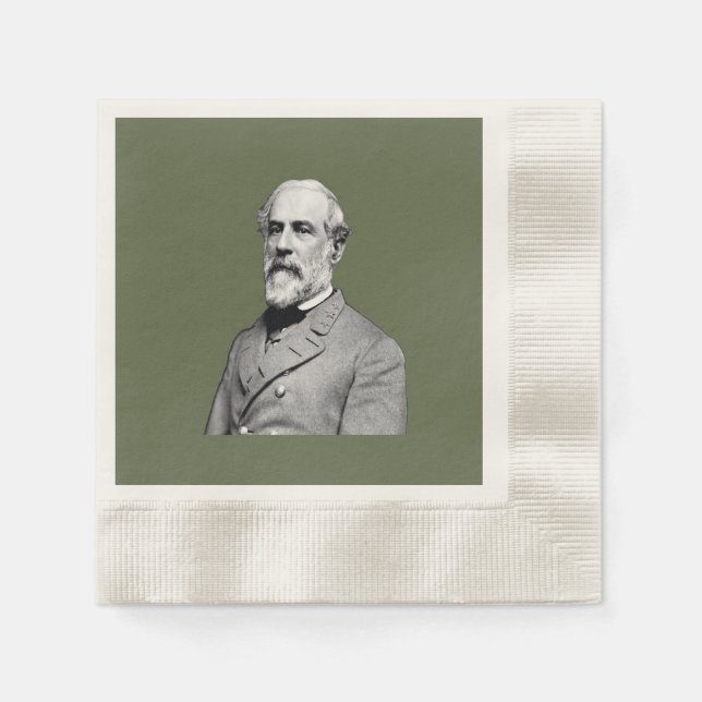 General ⚔️ 🎩 Robert E. Lee Army Green Serviette (Vorderseite)