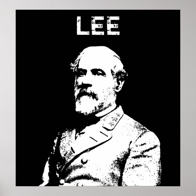 General Robert E. Lee — Schwarz und Weiß Poster (Vorne)