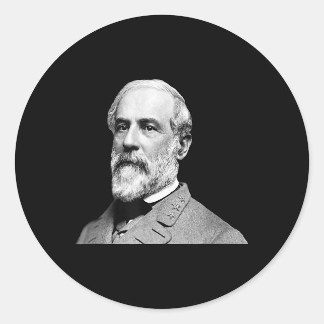 General Robert E Lee - Ziviler Krieg Runder Aufkleber (Vorderseite)