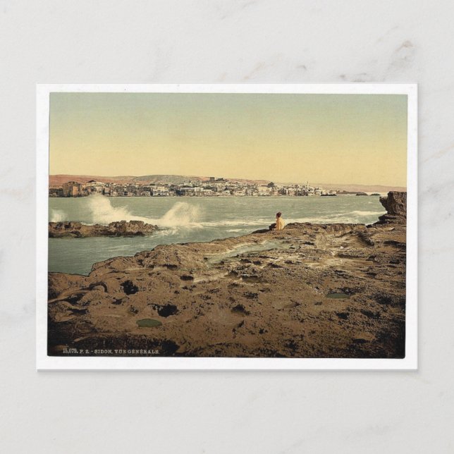 General view, Sidon, Heiliges Land, (d.h. Libanon) Postkarte (Vorderseite)