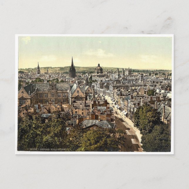 General View und High Street, Oxford, England Clas Postkarte (Vorderseite)