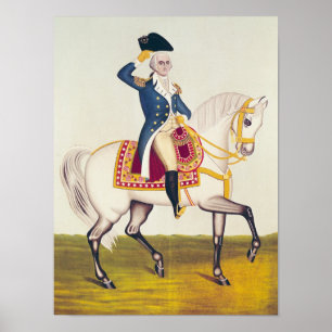 General Washington auf einem weißen Ladegerät, Poster