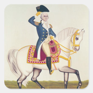 General Washington auf einem weißen Ladegerät, Quadratischer Aufkleber