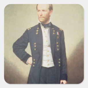 General William Sherman 1866 Quadratischer Aufkleber