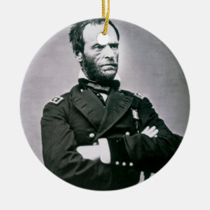 General William T. Sherman (1820-91) (b/w Foto) Keramikornament