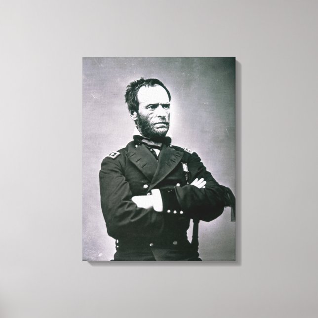 General William T. Sherman (1820-91) (b/w Foto) Leinwanddruck (Vorderseite)