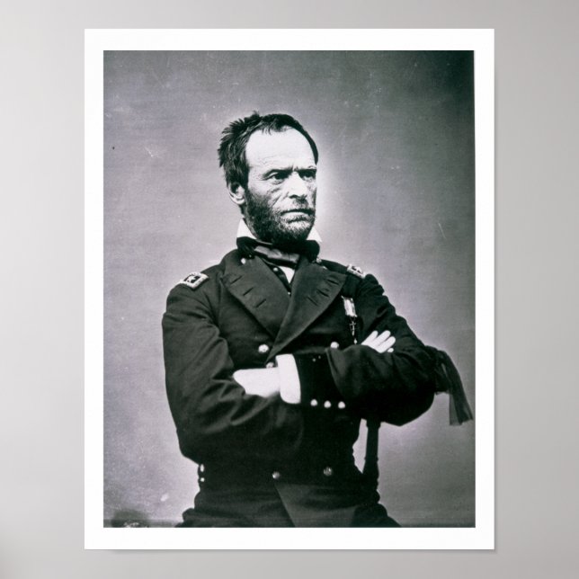 General William T. Sherman (1820-91) (b/w Foto) Poster (Vorne)