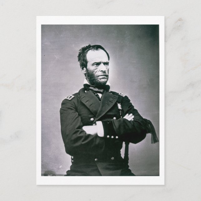 General William T. Sherman (1820-91) (b/w Foto) Postkarte (Vorderseite)