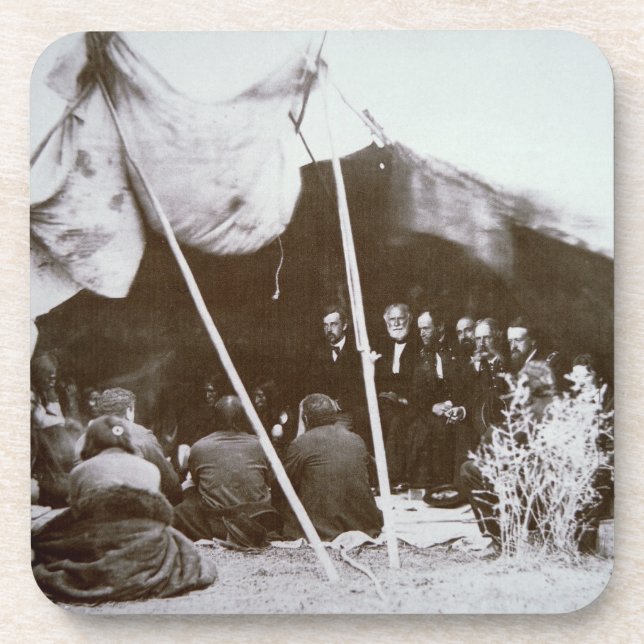 General William T. Sherman (1820-91) sitzt t vor Getränkeuntersetzer (Vorderseite)