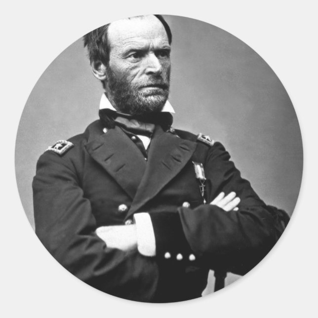 General William Tecumseh Sherman, 1865. Runder Aufkleber (Vorderseite)