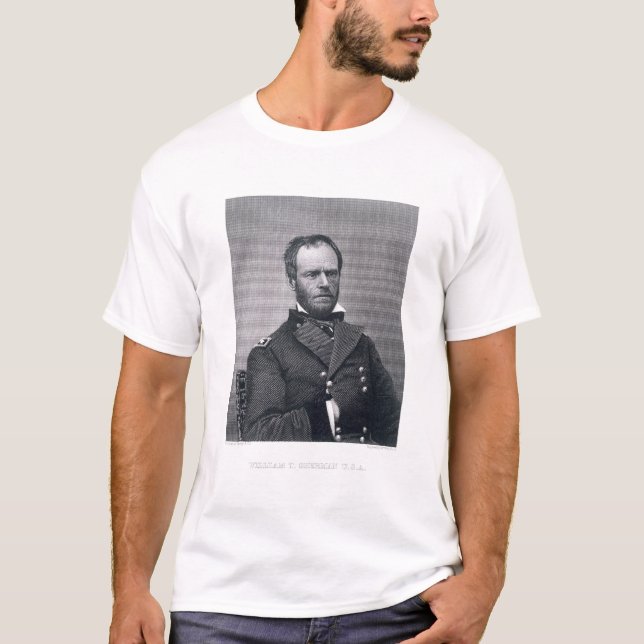General William Tecumseh Sherman, graviert nach a T-Shirt (Vorderseite)
