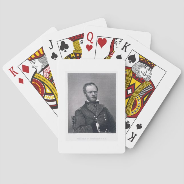 General William Tecumseh Sherman, graviert nach ei Spielkarten (Rückseite)