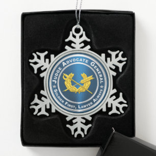 Generalanwalt JAG Schneeflocken Zinn-Ornament
