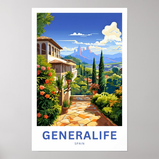 Generalife Spain Travel Print Poster (Vorne)