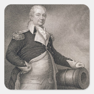Generalmajor Henry Knox (1750-1806) graviert durch Quadratischer Aufkleber