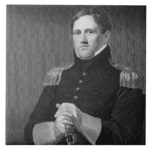 Generalmajor Winfield Scott (1786-1866) graviert Fliese
