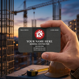 Generalunternehmer Professional Charcoal & Red Visitenkarte
