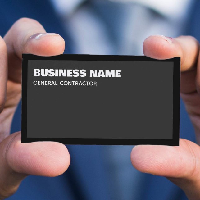 Generalunternehmer Visitenkarte (Black General Contractor Business Card)
