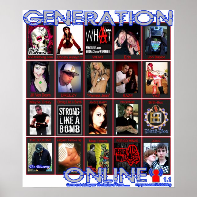 GENERATION ONLINE 1.1 unter myspace.com/dvdclothin Poster (Vorne)