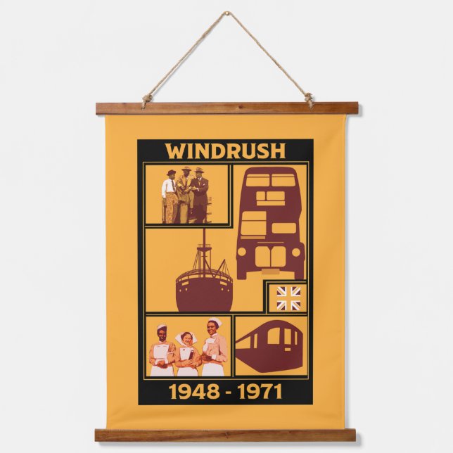 Generation Windrush Britische Geschichte Wandteppich Mit Holzrahmen (Vorderseite)