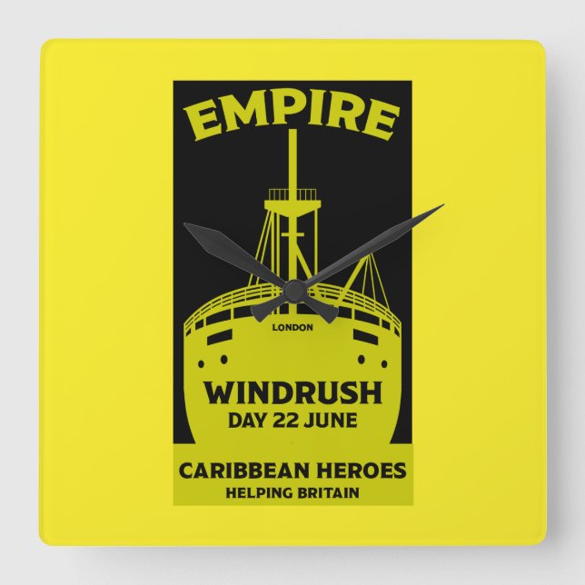 Generation Windrush Quadratische Wanduhr (Vorderseite)
