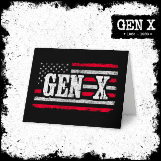 Generation X - Amerikanische Flagge - Proud Gen Xe Karte