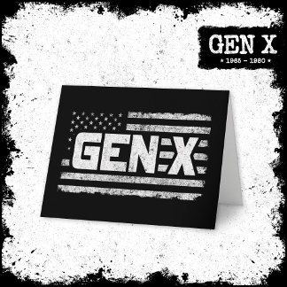 Generation X - Amerikanische Flagge - Proud Gen Xe Karte