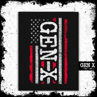 Generation X - Amerikanische Flagge - Proud Gen Xe Karte