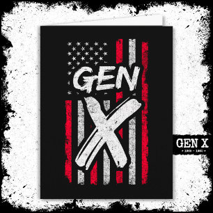 Generation X - Amerikanische Flagge - Proud Gen Xe Karte