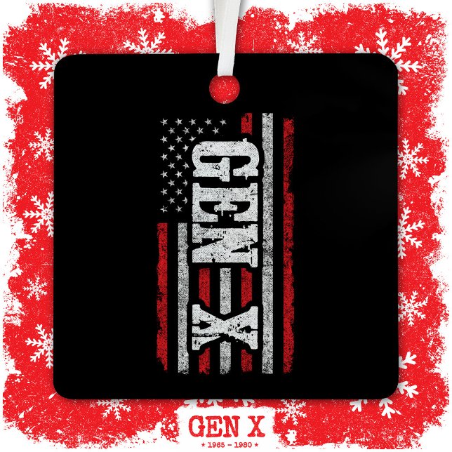 Generation X - Amerikanische Flagge - Proud Gen Xe Ornament Aus Metall (Von Creator hochgeladen)