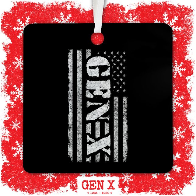Generation X - Amerikanische Flagge - Proud Gen Xe Ornament Aus Metall (Von Creator hochgeladen)