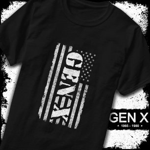 Generation X - Amerikanische Flagge - Proud Gen Xe T-Shirt