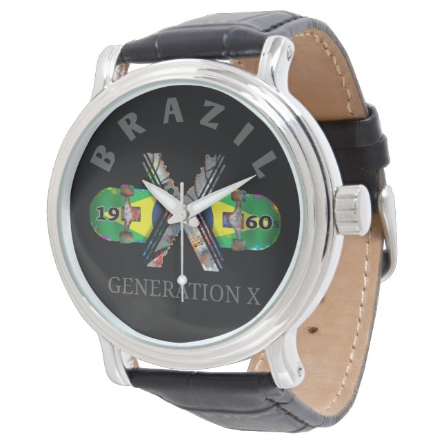 Generation X der 1960er Jahre brasilianisches Skat Armbanduhr (Schrägansicht)