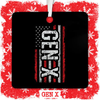 Generation X Gen Xer American Flag Proud Gen X Ornament Aus Metall