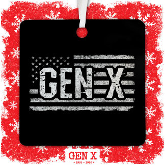Generation X Gen Xer American Flag Proud Gen X Ornament Aus Metall