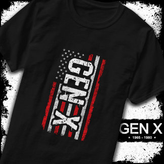 Generation X Gen Xer American Flag Proud Gen X T-Shirt